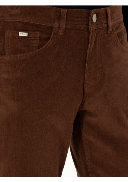 Erkek Kahverengi Straight Fit Pamuk Karışımlı Kadife Kanvas Pantolon 50292429-VR029 fiyatları