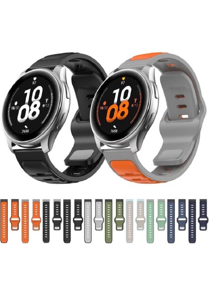 Huawei Watch Gt4 46 mm Ile Uyumlu Çift Renkli Yumuşak Dokulu (22 Mm) Silikon Kordon fırsatları