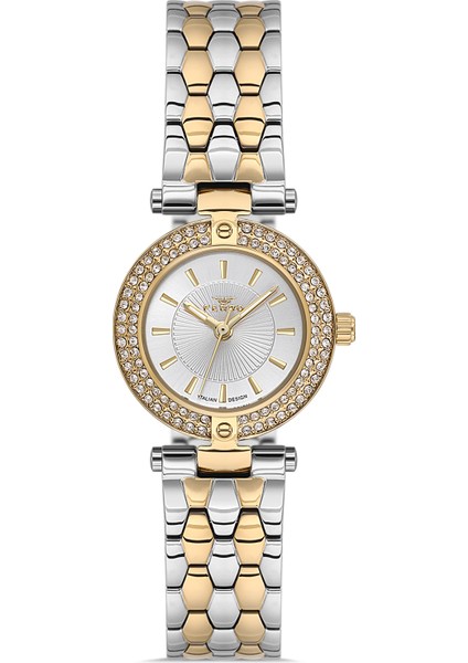 FL21608AWT-D Quartz Çelik Altın/gri 21 mm Kadın Kol Saati