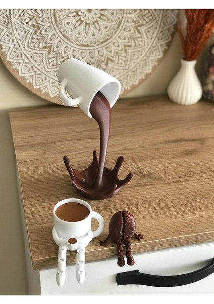 ???? 3D Tasarım Dekoratif Kupa Seti - Benzersiz Kahve Keyfi ???? fiyatları