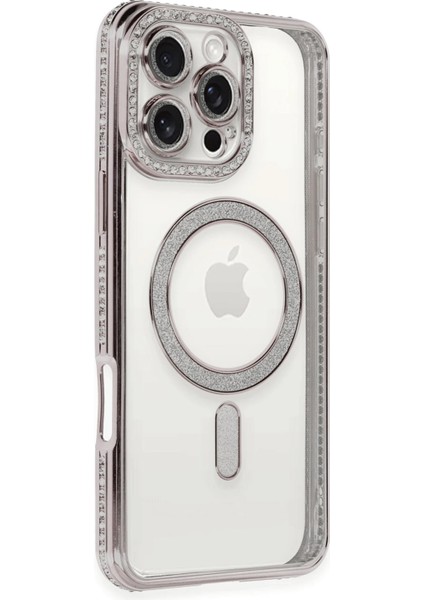 Iphone 16 Pro Max Kılıf Joke Simli Magneticsafe Kılıf - Pembe Gnzrz