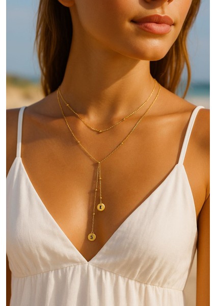 Y Kolye Harfli Çelik Kararmaz