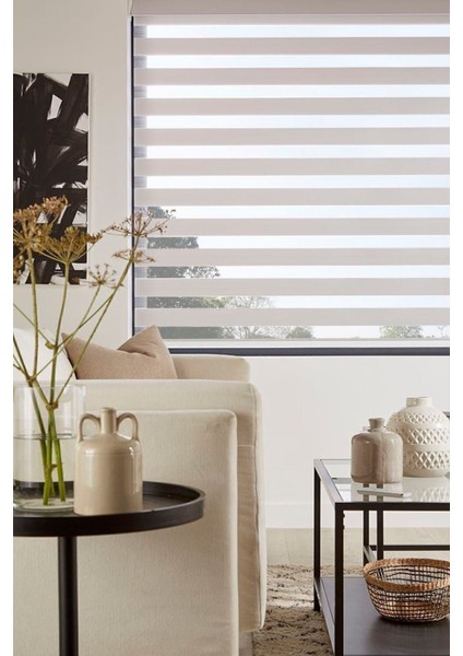 Krem Stor Zebra Perde Oygusuz