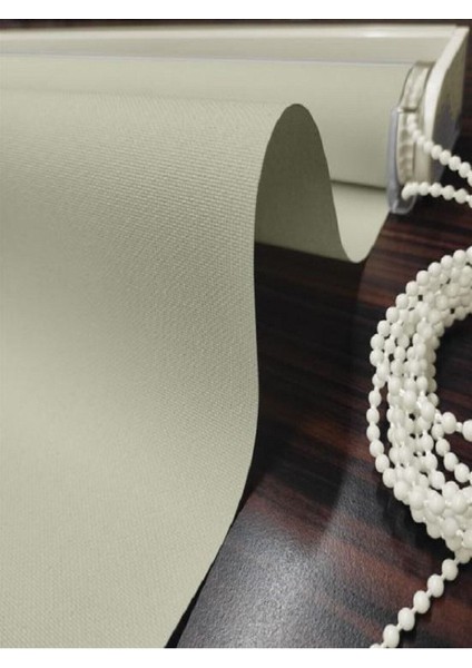 Mat Polyester Krem Stor Perde modelleri