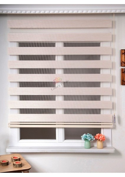 Bambu Krem Stor Zebra Perde Oygusuz