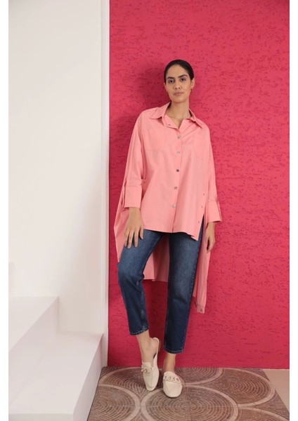 Soft Kumaş Tasarım Kadın Gömlek-Nar Çiçeği fiyatları