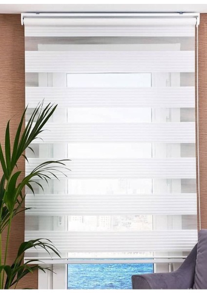 Beyaz Pliseli Stor Zebra Perde Oygusuz fiyatları