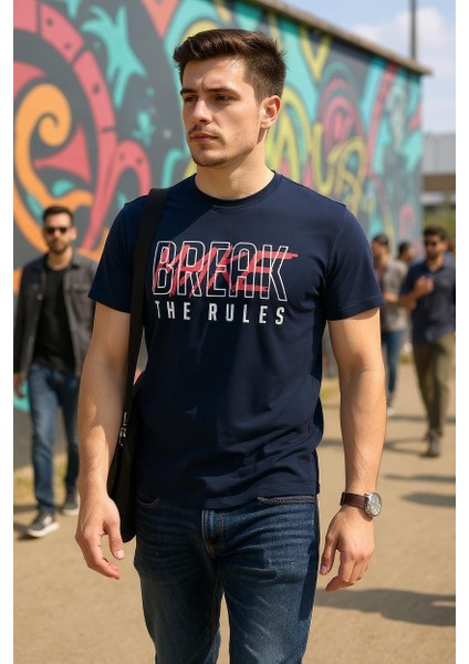 Erkek Baskılı T-Shirt Yumuşak Pamuklu Kumaş modelleri