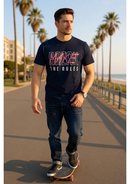 Erkek Baskılı T-Shirt Yumuşak Pamuklu Kumaş fırsatları