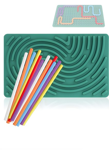 Tırtıl Yolu–kıvır, Tak, Oyna, Silikon Beceri Panosu, Duyusal Aktivite, Odaklanma, Fidget modelleri