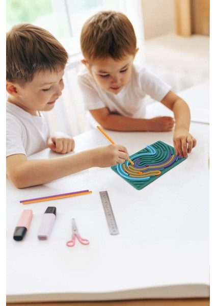 Tırtıl Yolu–kıvır, Tak, Oyna, Silikon Beceri Panosu, Duyusal Aktivite, Odaklanma, Fidget indirimleri