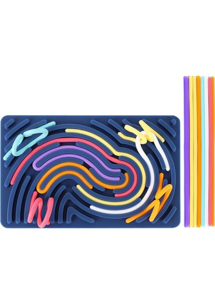 Tırtıl Yolu–kıvır, Tak, Oyna, Silikon Beceri Panosu, Duyusal Aktivite, Odaklanma, Fidget