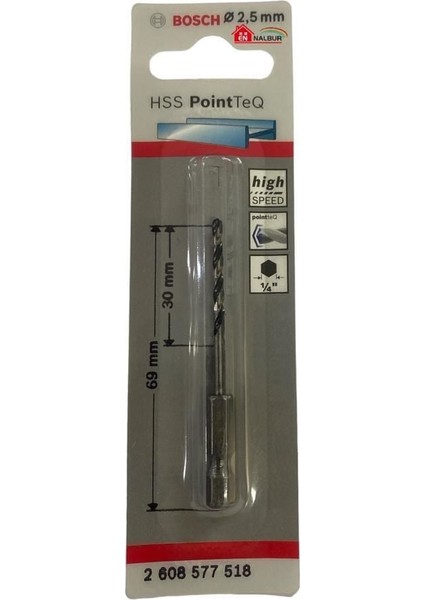 Bosch Pointteq Altıgen Şaftlı Hss Matkap Ucu 2,5 mm fiyatları