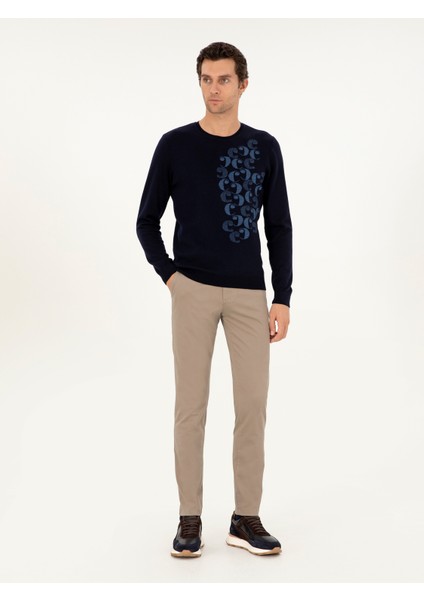 Erkek Vizon Slim Fit Pamuk Karışımlı Kanvas Pantolon 50292446-VR052 fiyatları