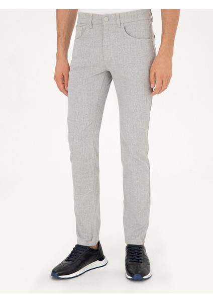 Erkek Gri Slim Fit Kanvas Pantolon 50292435-VR024 indirimleri