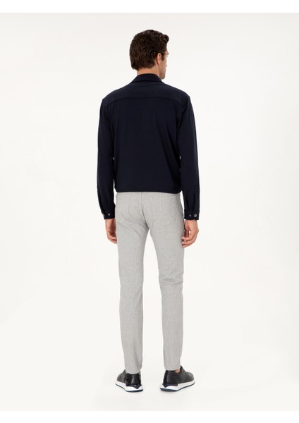 Erkek Gri Slim Fit Kanvas Pantolon 50292435-VR024
