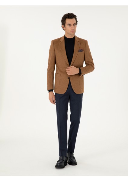 Erkek Lacivert Slim Fit Kumaş Pantolon 50292514-VR033