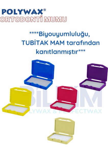 5 Adet Karışık Aromalı Ortodonti Mumu- Diş Teli Mumu - Braket Mumu Wax- Ortodontik Wax