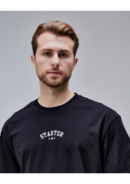 Dymond Siyah Bisiklet Yaka Baskılı Oversize Erkek Tshirt fiyatları