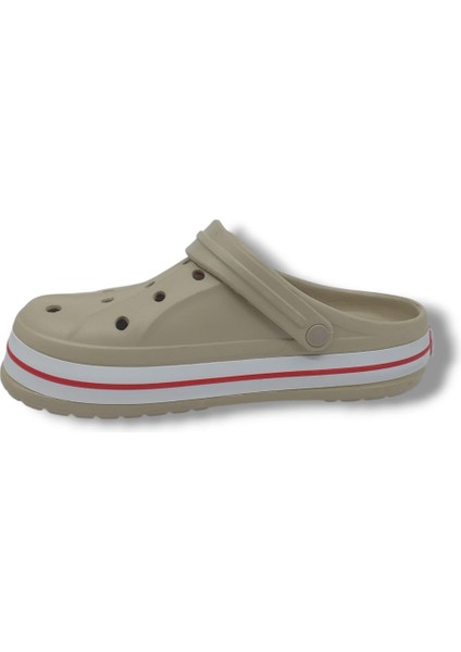 Akınalbella 467 Unisex Bej Beyaz Kırmızı Büyük Numara Sabo Terlik 46 47 modelleri