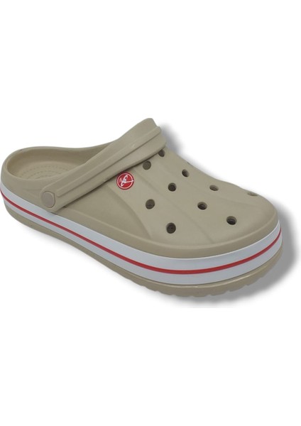 Akınalbella 467 Unisex Bej Beyaz Kırmızı Büyük Numara Sabo Terlik 46 47 fırsatları