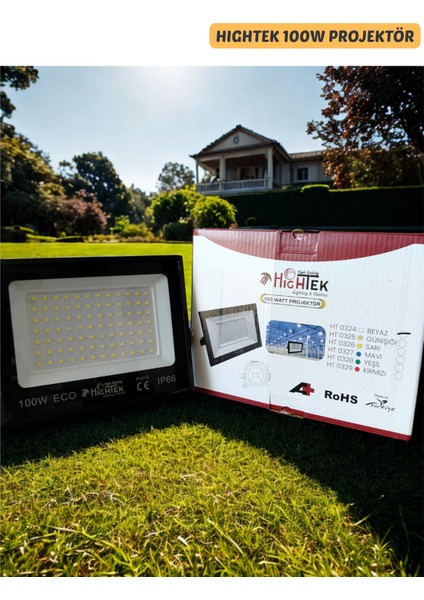 100 Watt LED Projektör 9000 Lm - Beyaz Işık Ip 66 Su Geçirmez Siyah Kasa