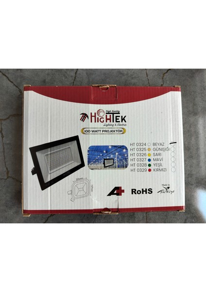 100 Watt LED Projektör 9000 Lm - Beyaz Işık Ip 66 Su Geçirmez Siyah Kasa