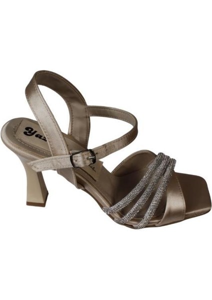 Yazkış Kadın Siyah Ten Saten Çapraz 3bantlı 9cm Kadeh Topuk Bilekten Bağlamalı Abiye Ayakkabı fiyatları