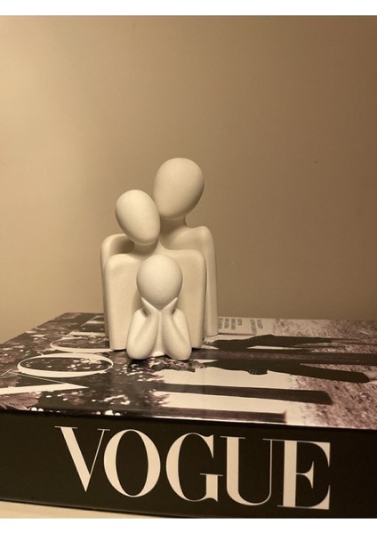 Kumsdesıgn Dekoratif Aile Obje Kadın Erkek Çocuk Biblo Taş Heykel