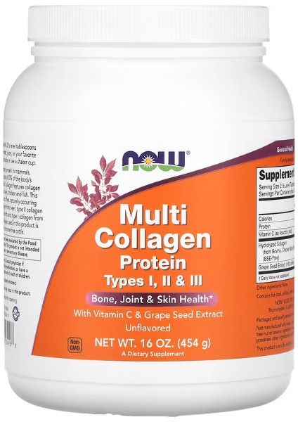Multi Collagen Protein, Type I, Iı & Iıı, Unflavored, 16 Oz (454 G)