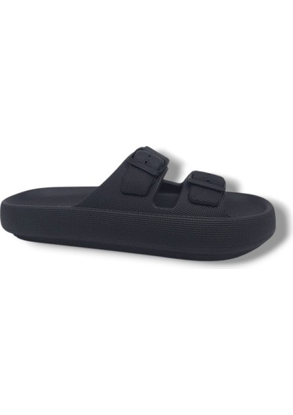 Akınalbella 282 Erkek Siyah Tokalı Büyük Numara Terlik 46 47