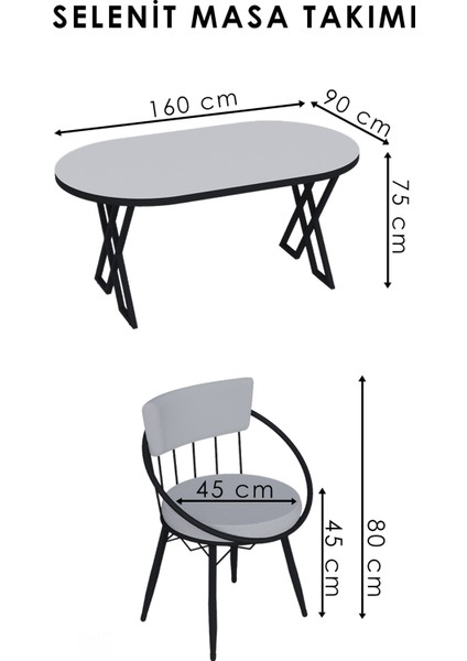 Selenit Mutfak Yemek Masası Takımı- 6 Kişilik Mutfak Masa Sandalye Takımı- Mutfak Masası Takımı fırsatları