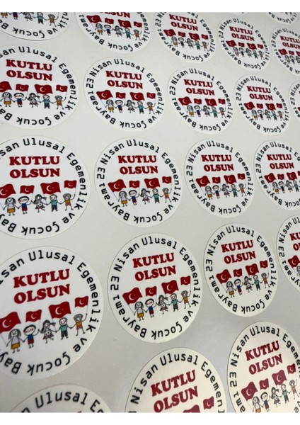 23 Nisan Uluasal Egemenlik ve Çocuk Bayramı Sticker 70 Ad 3,5 cm