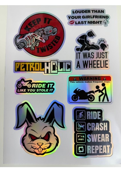 Motor Sticker ( Etiket ) Notebook,kask, Duvar, Bisiklet, Motosiklet, Dolap, Kapı A4 Boyutlarında fiyatları
