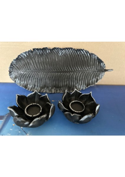 Lotus Mumluk Dekoratif Şık Büyük Tabaklı Mumluk fiyatları