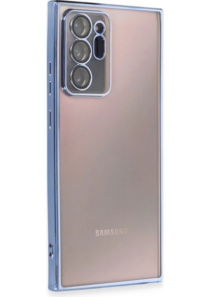 Samsung Galaxy Note 20 Ultra Kılıf Razer Lensli Silikon - Açık Mavi Gnzrz