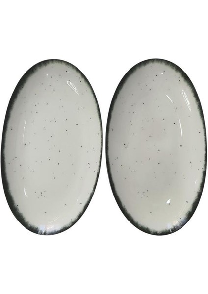 Elıps 2 Parça 25 cm Kayık Tabak Siyah