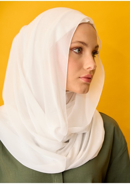 Eşarp - Şifonlu Şal - Ekru modelleri