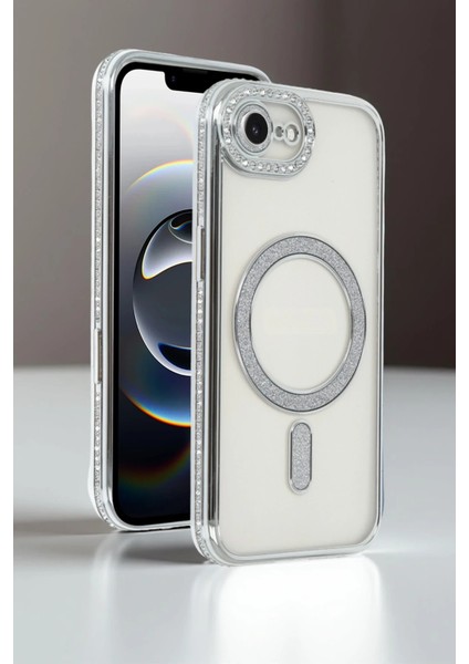 Apple Iphone 16E Joke Simli Magneticsafe Kılıf - Gümüş Gnzrz