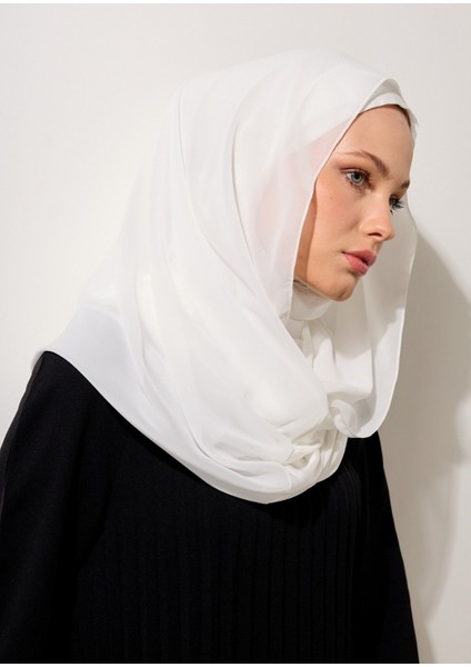 Eşarp - Şifonlu Şal - Beyaz
