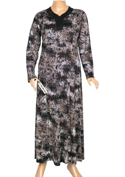 Kadın Demet Büyük Beden Kuplu Boydan Siyah Elbise Desen 76