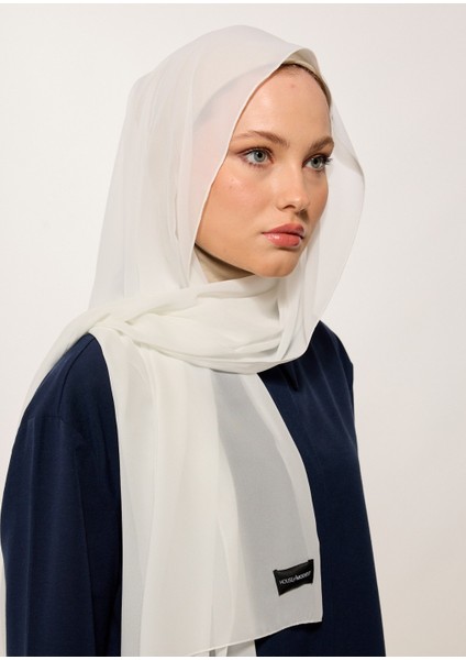 Tesettür Şal - Şifon - Beyaz