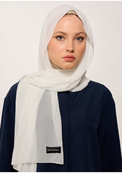 Tesettür Şal - Şifon - Beyaz fiyatları