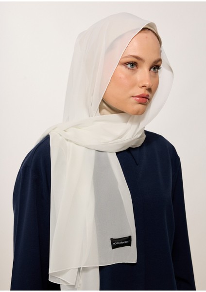 Tesettür Şal - Şifon - Beyaz fırsatları