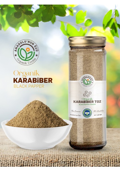 Organik Karabiber Toz 60 g | Yoğun Aromatik Tat • Organik Sertifikalı |