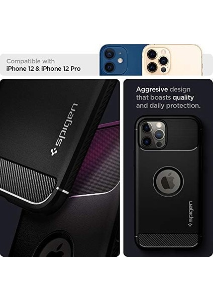 iPhone 12 / iPhone 12 Pro Kılıf Rugged Armor Matte Black - ACS01700 fiyatları