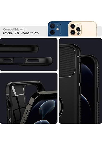 iPhone 12 / iPhone 12 Pro Kılıf Rugged Armor Matte Black - ACS01700 modelleri