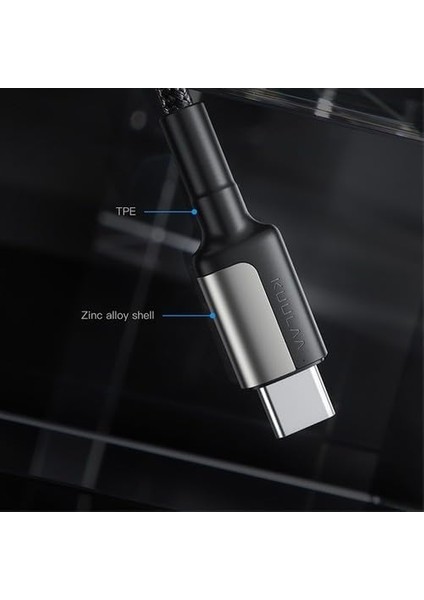 Type C Type-C Pd 60W Qc 4.0 Hızlı Şarj ve Data Kablosu Siyah
