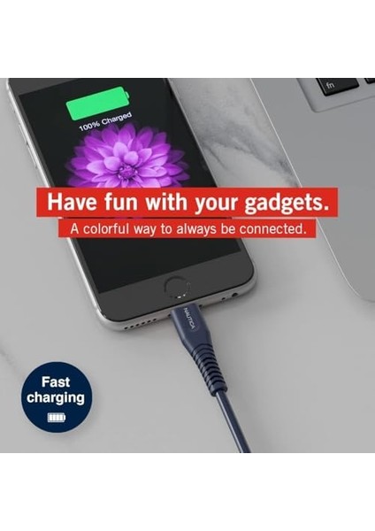 USB C - Lightning Kablosu, Tip C - Yıldırım Kablosu, USB C Şarj Cihazı, Mfi Onaylı, Hızlı Şarj Cihazı, iPhone 13/12 Pro Max/11/x/xs/xr, Ipad, Airpod, 4 Ft. (Lacivert) Için Şarj Kablosu