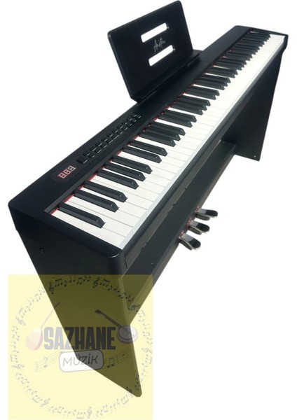 Digital Piyano Hassasiyetli 88 Tuş 3 Pedal